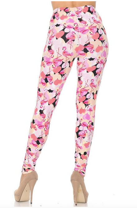 Gorgeous Pink Flamingos Buttery Soft Leggings