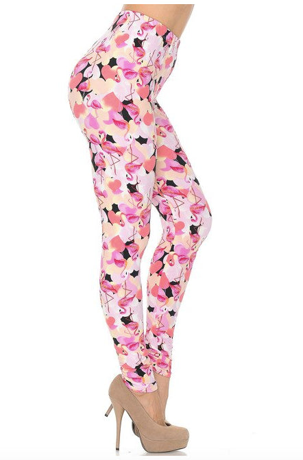 Gorgeous Pink Flamingos Buttery Soft Leggings