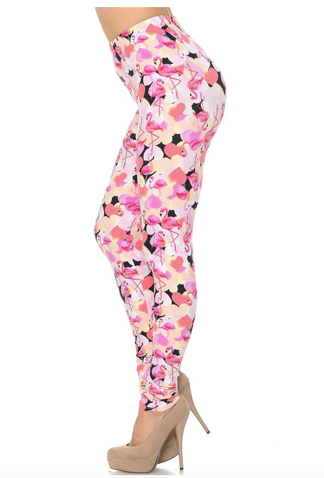 Gorgeous Pink Flamingos Buttery Soft Leggings