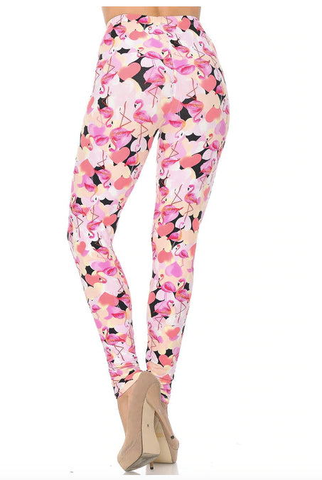 Gorgeous Pink Flamingos Buttery Soft Leggings