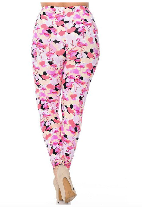 Gorgeous Pink Flamingos Buttery Soft Leggings