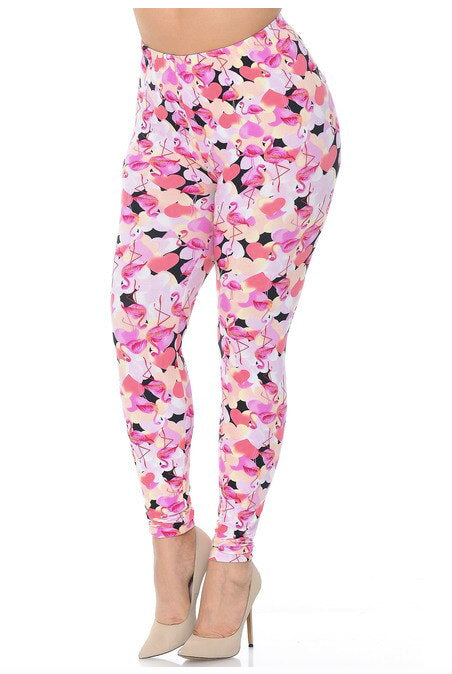 Gorgeous Pink Flamingos Buttery Soft Leggings