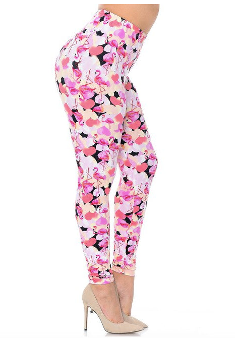 Gorgeous Pink Flamingos Buttery Soft Leggings