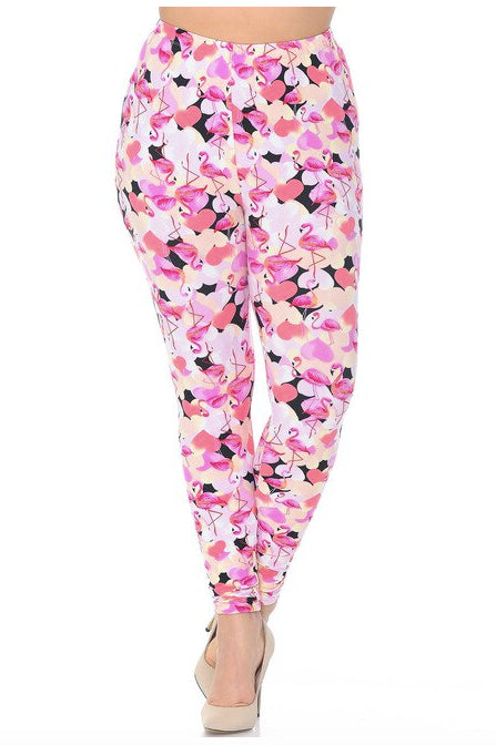 Gorgeous Pink Flamingos Buttery Soft Leggings