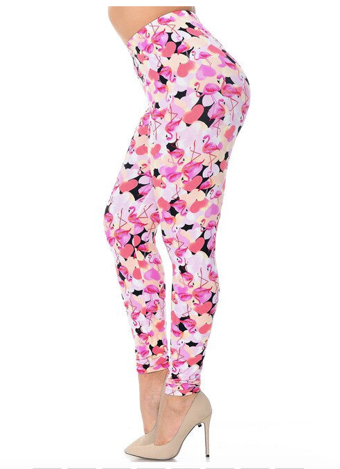 Gorgeous Pink Flamingos Buttery Soft Leggings