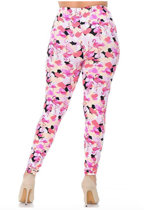 Gorgeous Pink Flamingos Buttery Soft Leggings