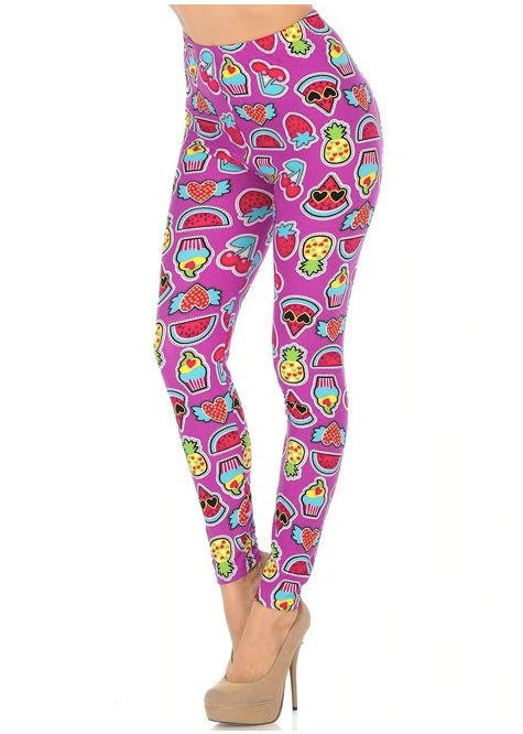 Soft Cartoon Fruit Super Soft Leggings