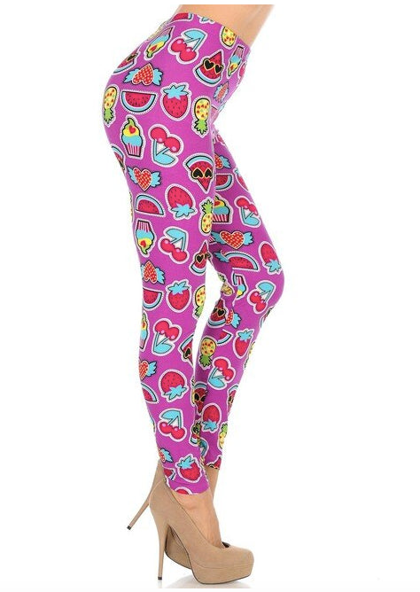 Soft Cartoon Fruit Super Soft Leggings