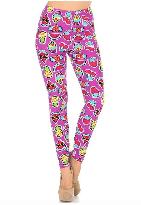 Soft Cartoon Fruit Super Soft Leggings