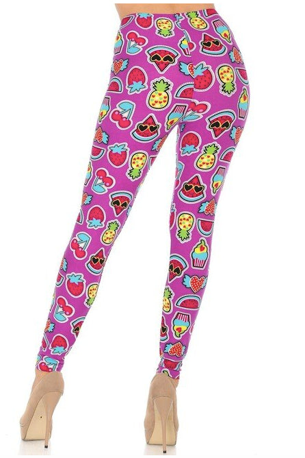 Soft Cartoon Fruit Super Soft Leggings