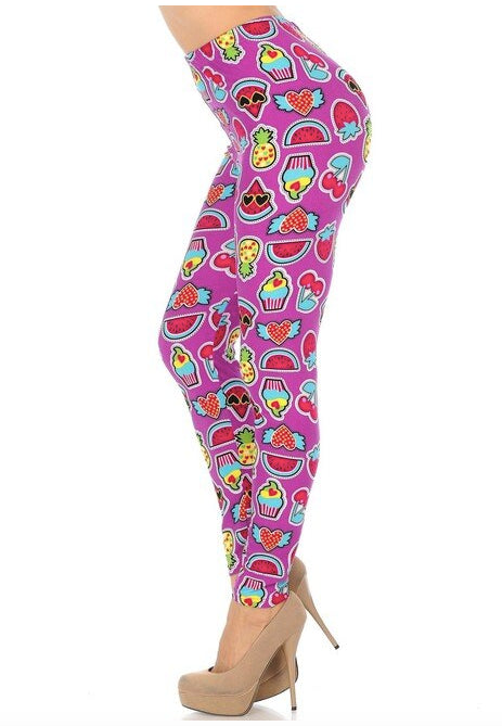 Soft Cartoon Fruit Super Soft Leggings