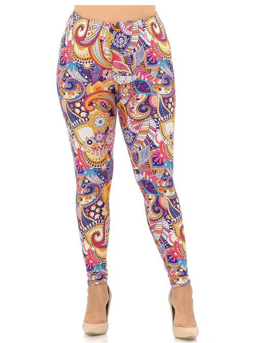 Soft Summer Sunshine Paisley Leggings