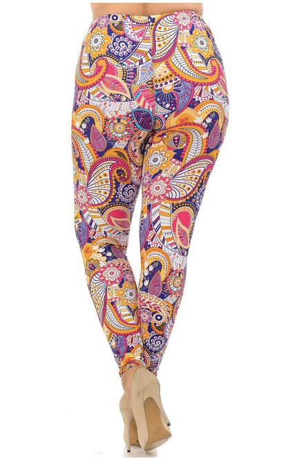 Soft Summer Sunshine Paisley Leggings