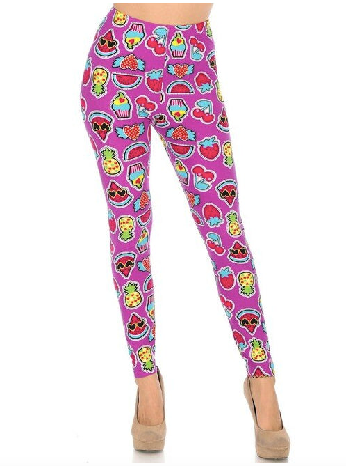 Soft Cartoon Fruit Super Soft Leggings