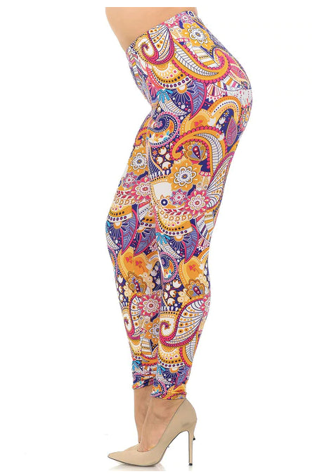 Soft Summer Sunshine Paisley Leggings