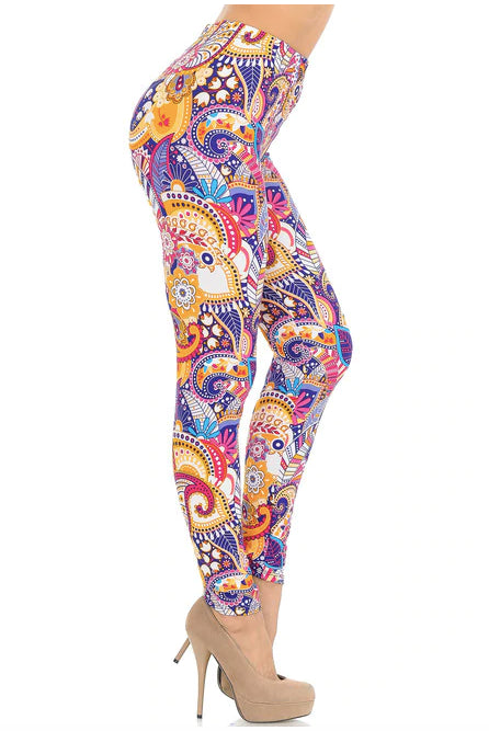 Soft Summer Sunshine Paisley Leggings