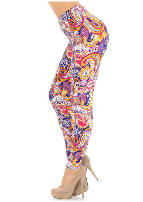 Soft Summer Sunshine Paisley Leggings