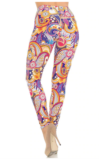 Soft Summer Sunshine Paisley Leggings