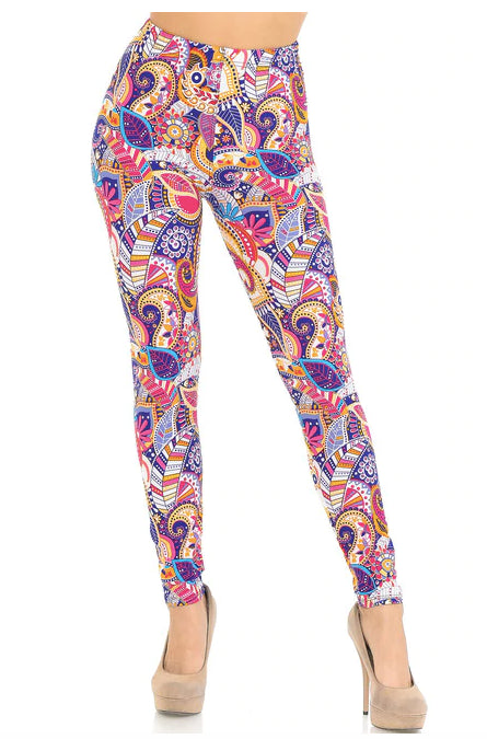 Soft Summer Sunshine Paisley Leggings