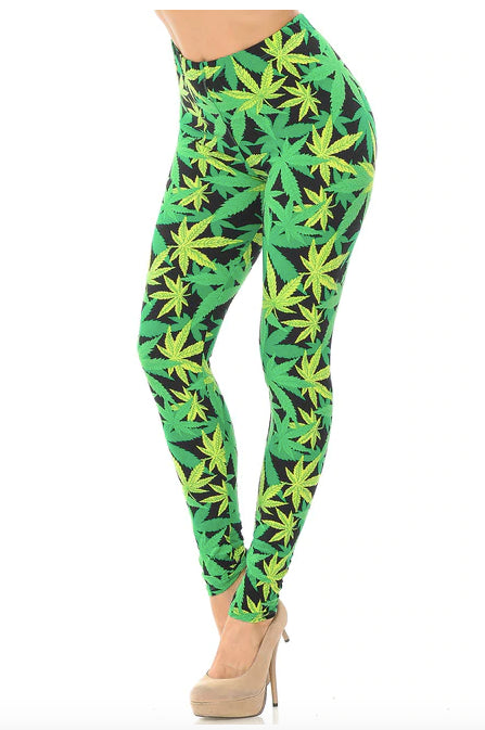 Buttery Soft Cannabis Marijuana Leggings