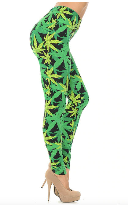 Buttery Soft Cannabis Marijuana Leggings