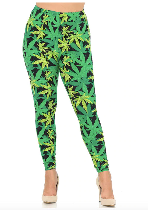 Buttery Soft Cannabis Marijuana Leggings