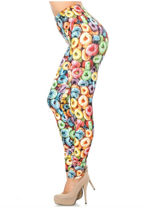Creamy Soft Colorful Cereal Loops Leggings