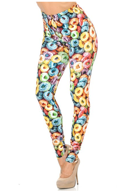 Creamy Soft Colorful Cereal Loops Leggings