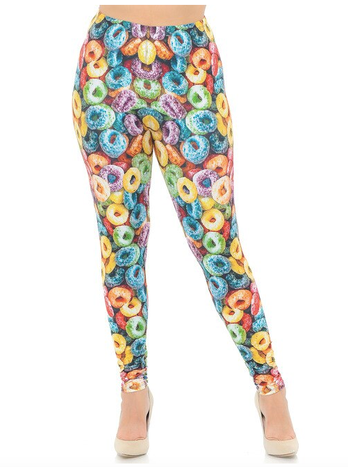 Creamy Soft Colorful Cereal Loops Leggings