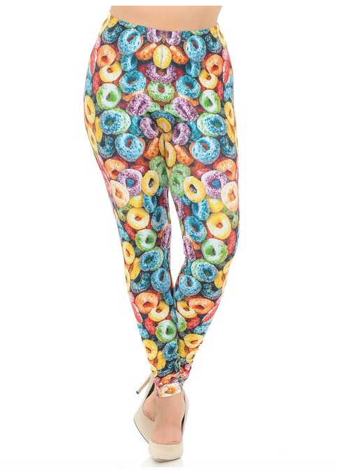 Creamy Soft Colorful Cereal Loops Leggings