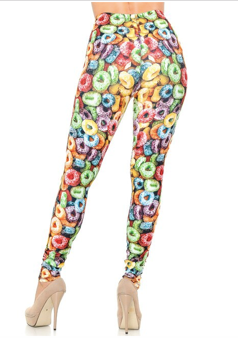 Creamy Soft Colorful Cereal Loops Leggings