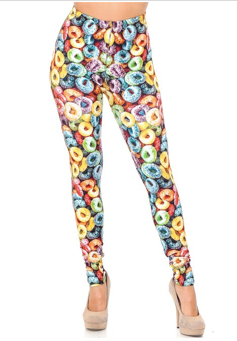 Creamy Soft Colorful Cereal Loops Leggings