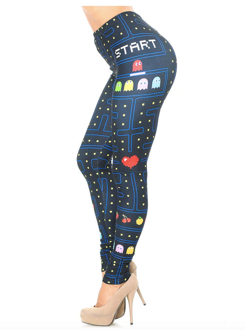 Pacman Begins Cream Soft Leggings