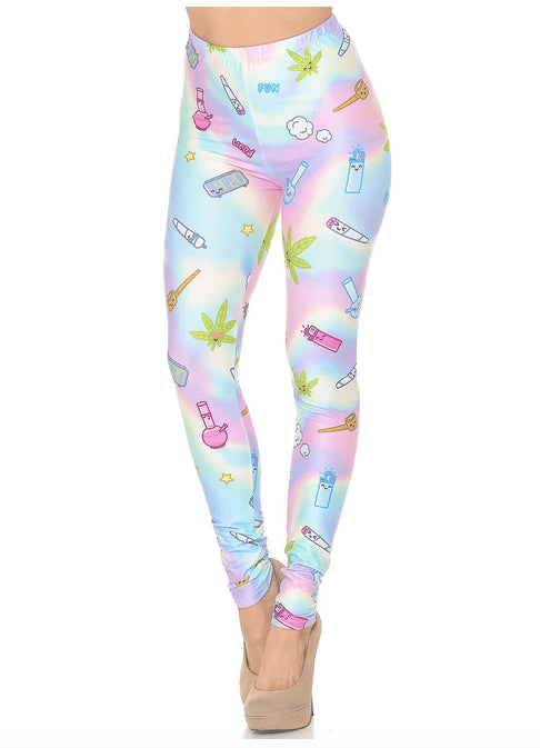 Pastel Marijuana Life Leggings