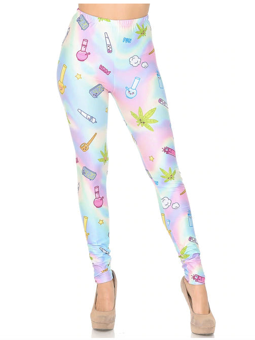 Pastel Marijuana Life Leggings