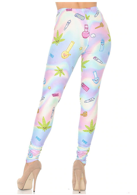 Pastel Marijuana Life Leggings