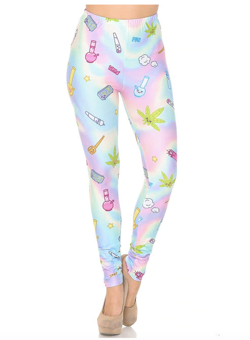 Pastel Marijuana Life Leggings