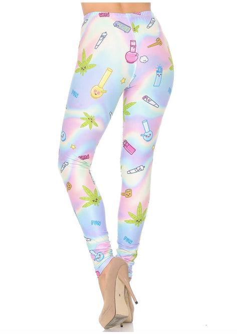 Pastel Marijuana Life Leggings