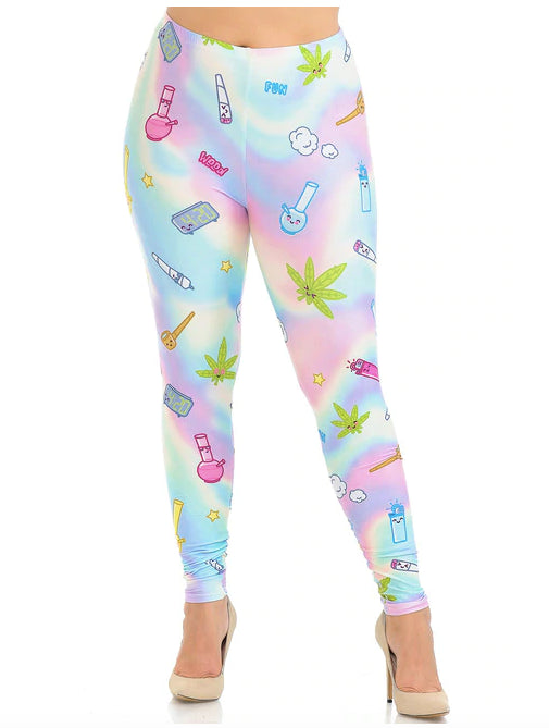 Pastel Marijuana Life Leggings