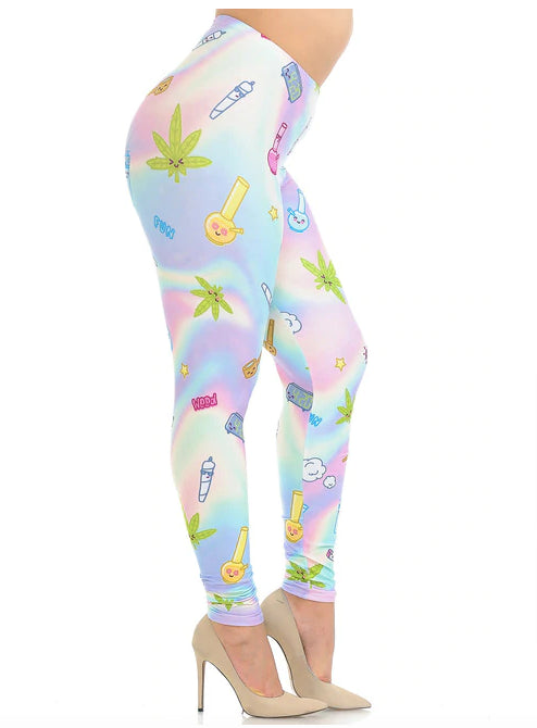 Pastel Marijuana Life Leggings