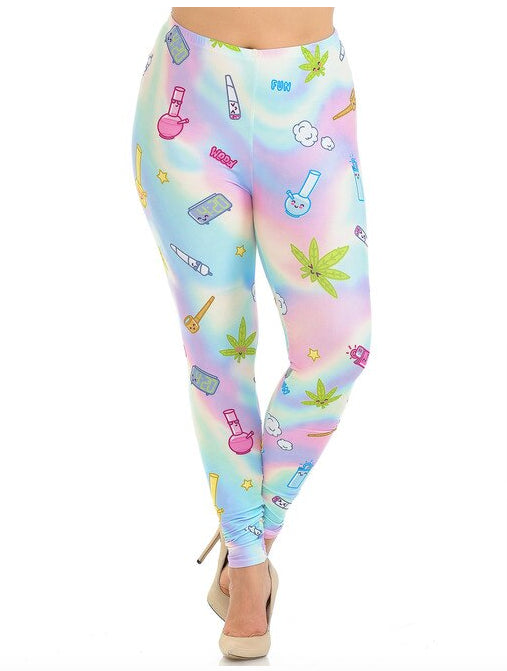 Pastel Marijuana Life Leggings