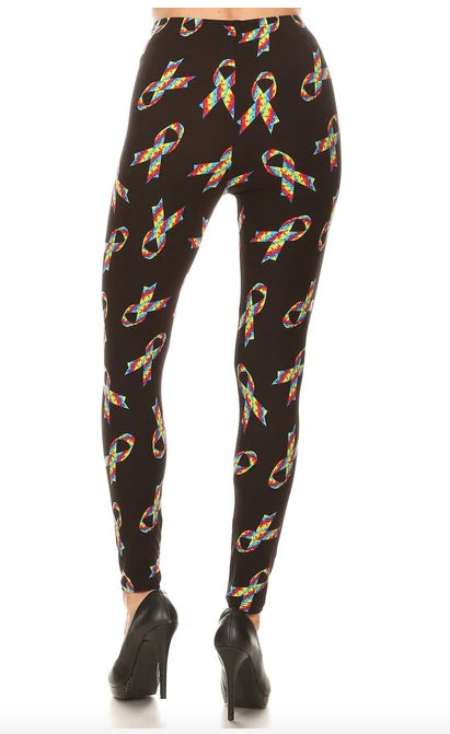 Autism Awareness Ribbon Leggings