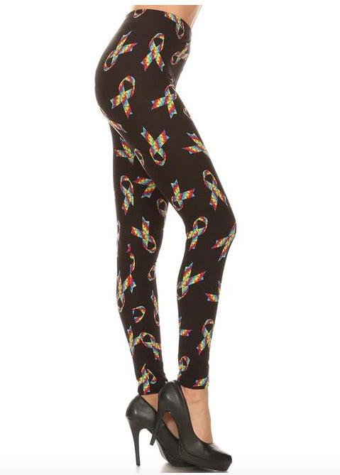 Autism Awareness Ribbon Leggings