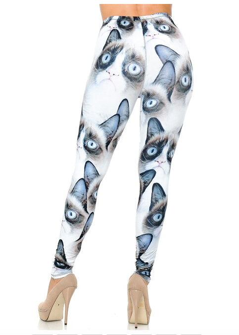 Grumpy Cat Printed Milk Silk Leggings