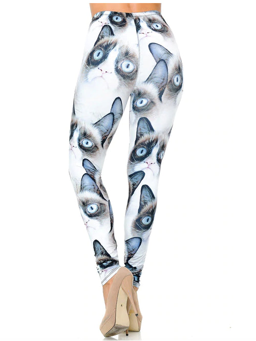 Grumpy Cat Printed Milk Silk Leggings