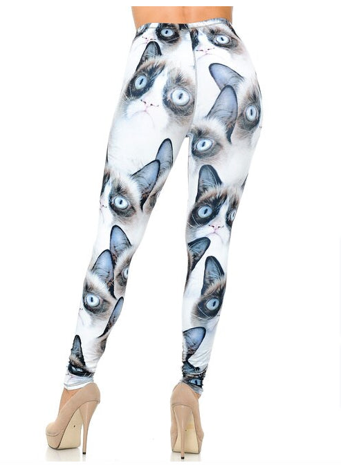 Grumpy Cat Printed Milk Silk Leggings