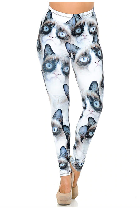 Grumpy Cat Printed Milk Silk Leggings