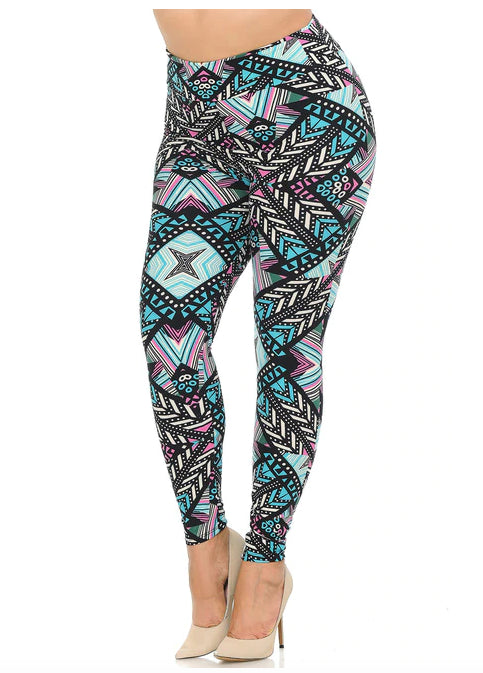 Melodic Emerald Tribal High Waisted Super Soft Lettings