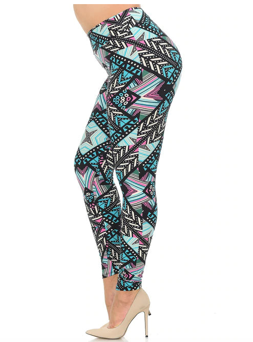 Melodic Emerald Tribal High Waisted Super Soft Lettings