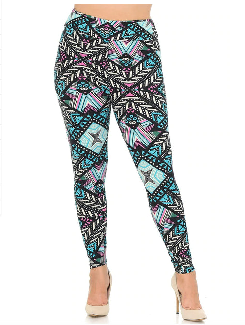 Melodic Emerald Tribal High Waisted Super Soft Lettings